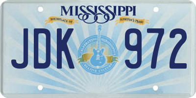 MS license plate JDK972