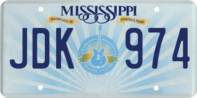 MS license plate JDK974