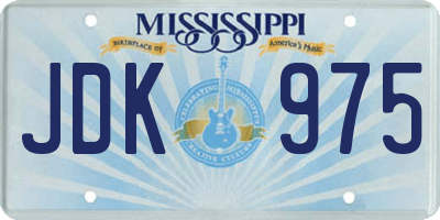 MS license plate JDK975