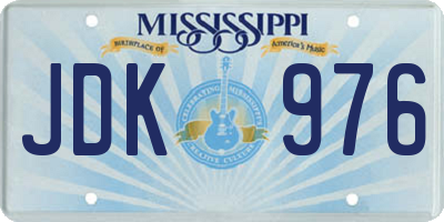 MS license plate JDK976
