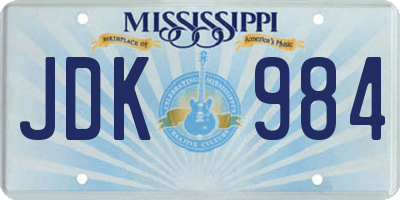 MS license plate JDK984