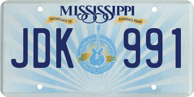 MS license plate JDK991