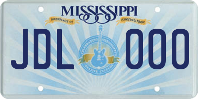 MS license plate JDL000