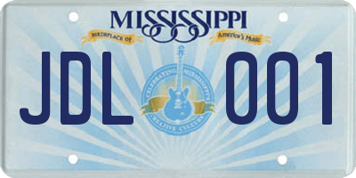 MS license plate JDL001