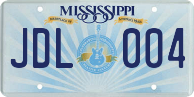 MS license plate JDL004