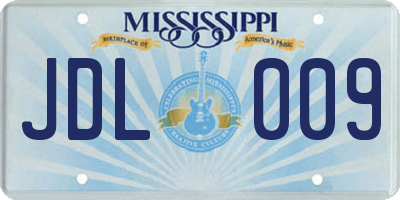 MS license plate JDL009