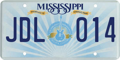 MS license plate JDL014