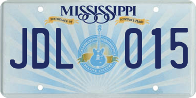 MS license plate JDL015