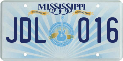 MS license plate JDL016