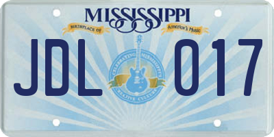 MS license plate JDL017