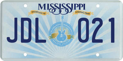MS license plate JDL021