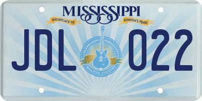 MS license plate JDL022