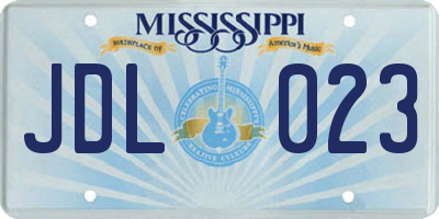 MS license plate JDL023