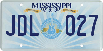 MS license plate JDL027