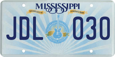 MS license plate JDL030