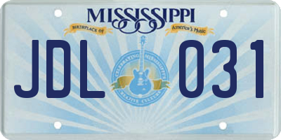 MS license plate JDL031