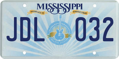 MS license plate JDL032