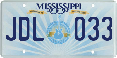 MS license plate JDL033