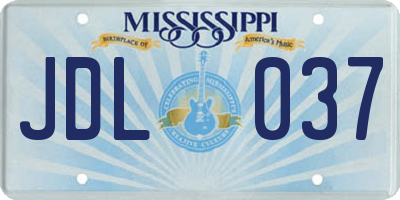 MS license plate JDL037