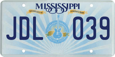 MS license plate JDL039