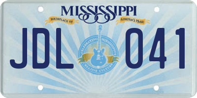 MS license plate JDL041