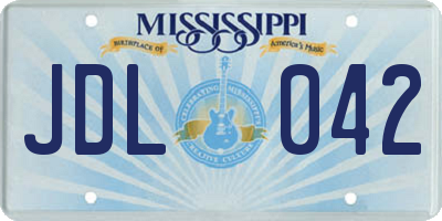 MS license plate JDL042