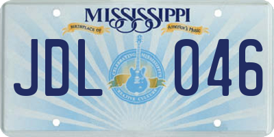 MS license plate JDL046