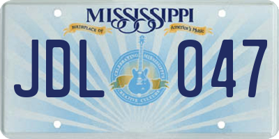 MS license plate JDL047