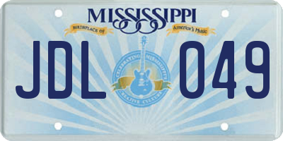 MS license plate JDL049