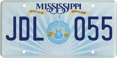 MS license plate JDL055