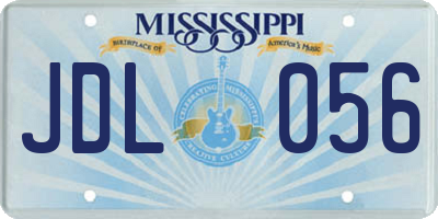 MS license plate JDL056