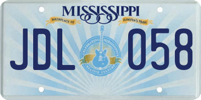 MS license plate JDL058