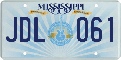 MS license plate JDL061