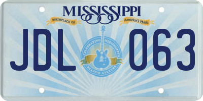 MS license plate JDL063