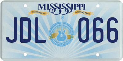 MS license plate JDL066