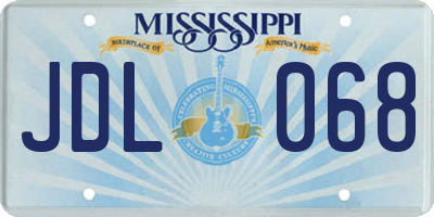 MS license plate JDL068
