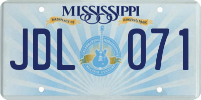 MS license plate JDL071