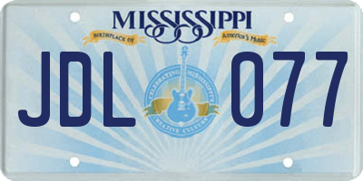 MS license plate JDL077