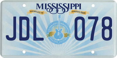 MS license plate JDL078