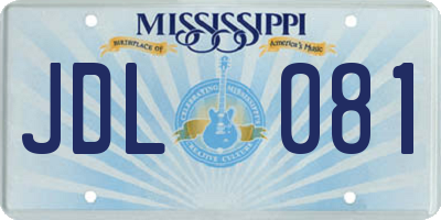 MS license plate JDL081