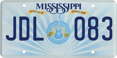 MS license plate JDL083
