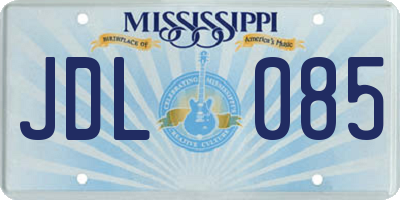 MS license plate JDL085