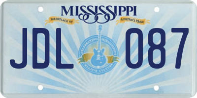 MS license plate JDL087