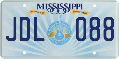 MS license plate JDL088