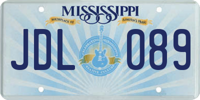 MS license plate JDL089