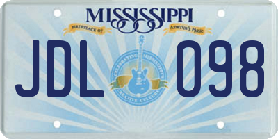 MS license plate JDL098
