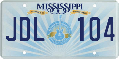 MS license plate JDL104