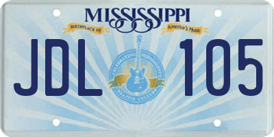 MS license plate JDL105