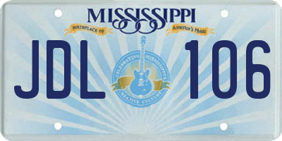 MS license plate JDL106
