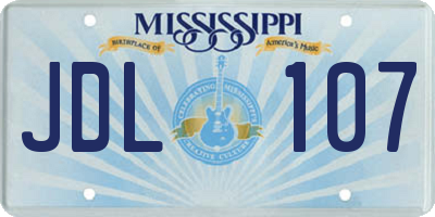 MS license plate JDL107